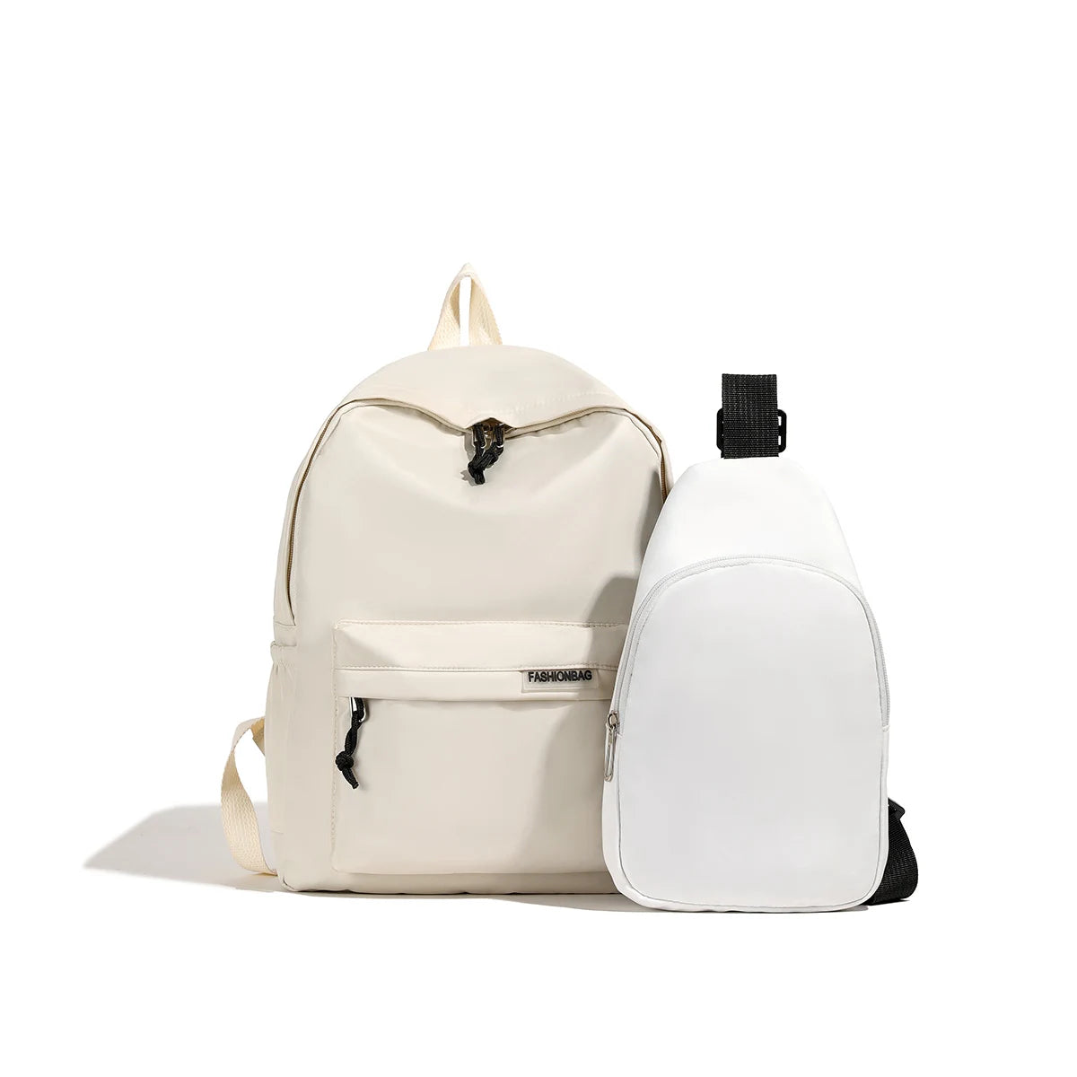 2pcs Bagset back to school Nylon Women Backpack Female Travel Bag  Solid Color Large Capacity School Season Casual Schoolbag