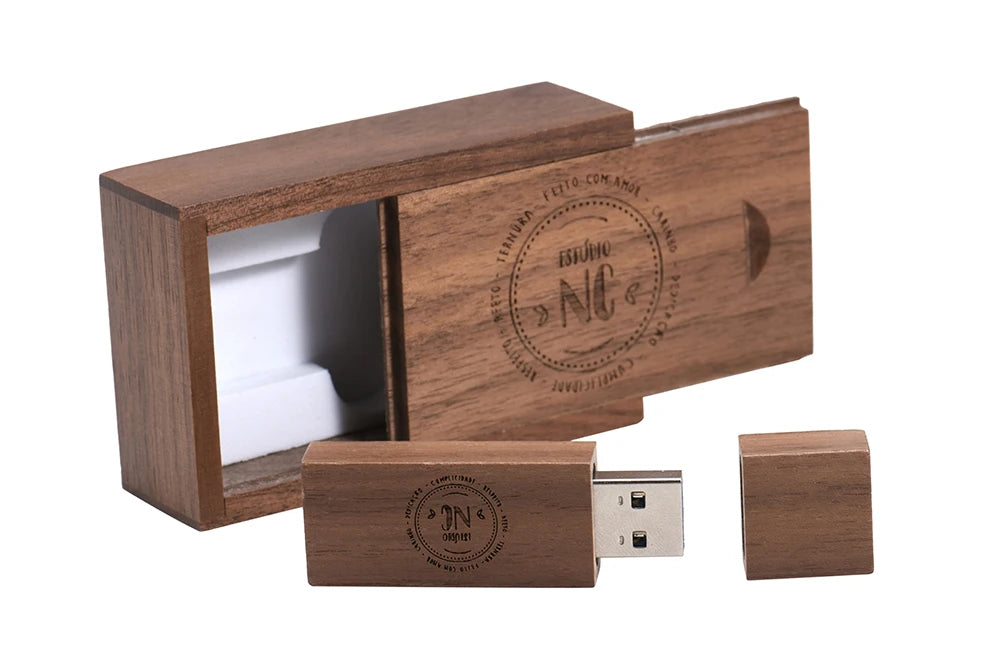 Wooden USB 3.0 Flash Drive 128GB High Speed Pen Drive 64GB Free Custom Logo Memory Stick Photography Wedding Gifts Pendrive 32GB