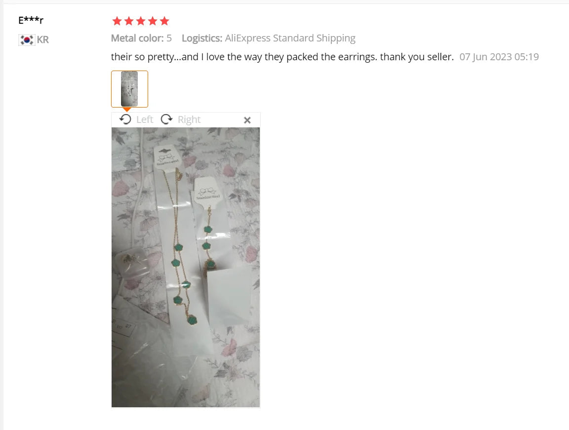 Stainless Steel Non Fading Minimalist Creative Plant Live Leaf Petal Flower Pendant Necklace Earrings Bracelet Jewelry Set Viralgem Store