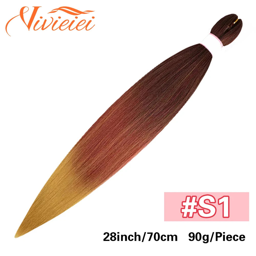 Synthetic Jumbo Braids Hair Extensions 28 Inch Braiding Hair Pre Stretched Orange Green White Blue Red Pink Purple Braids Viralgem Store