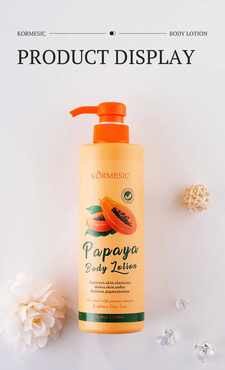 500ML KORMESIC Papaya Body Lotion Cream Moisturising Exfoliating Leg Arm Nourishing Anti Smooth Skin Care Viralgem Store