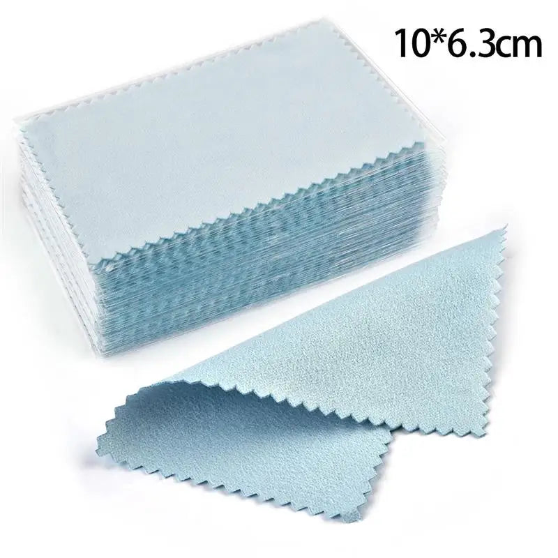 50Pcs Polish Polishing Cloth Silver Color Cleaning Polishing Cloth Soft Clean Wipe Wiping Cloth For Silver Gold Jewelry Tool