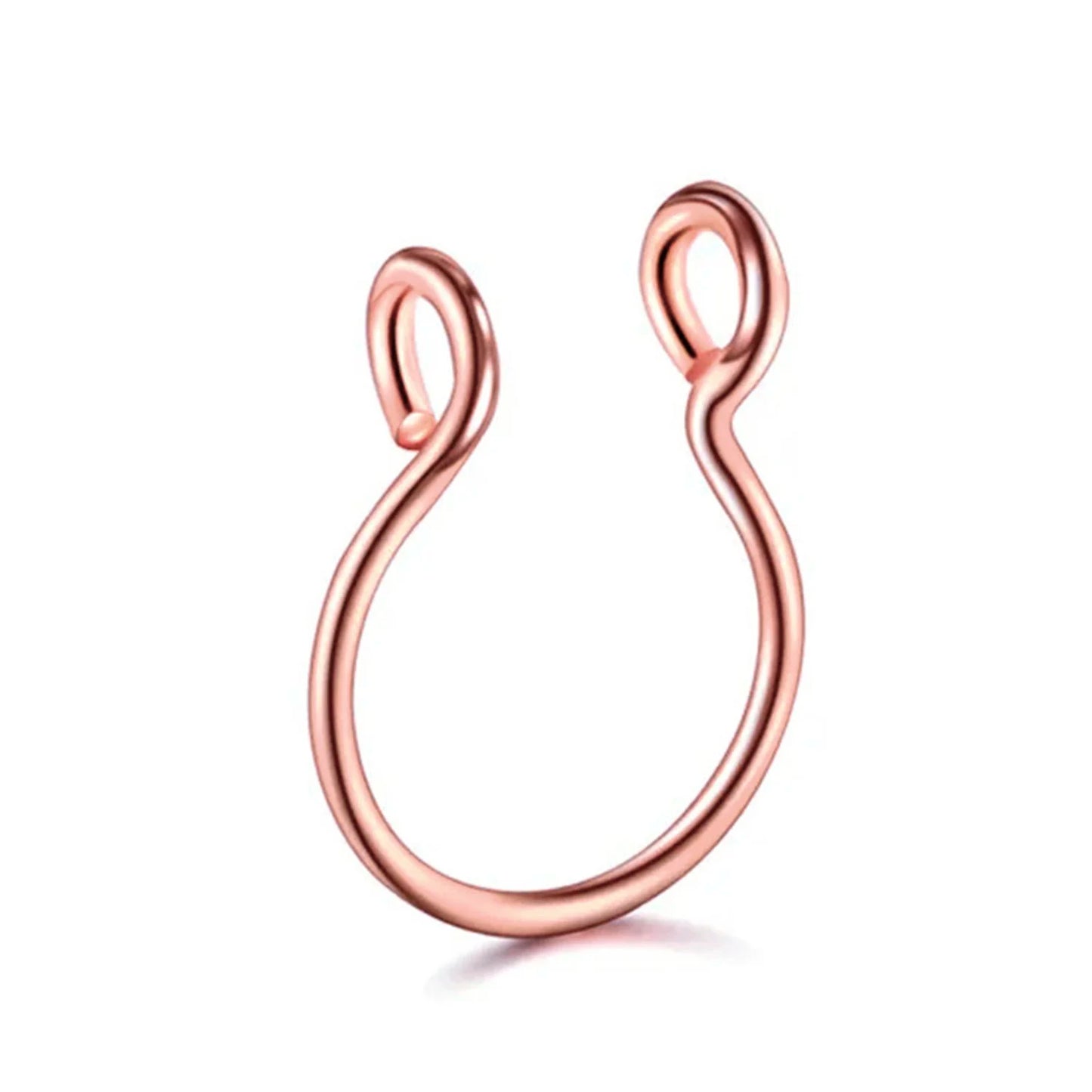 1Pc/5pcs Set Horseshoe Fake Nose Ring false,U Shaped Nath false Septum Rings,316L Stainless Steel Fake Nose Piercing,Non Pircing