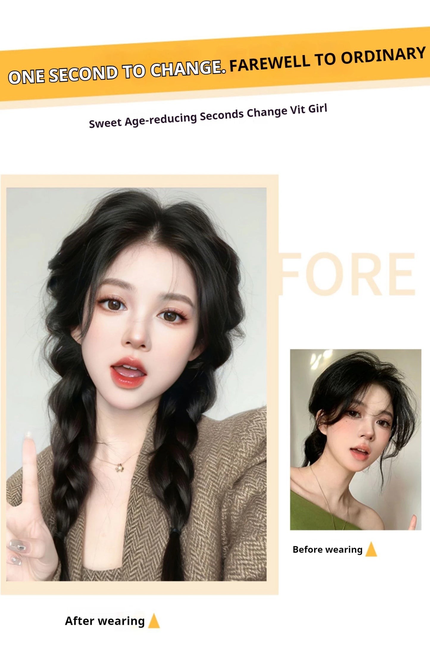 Synthetic Long Braided Ponytail Hair Extensions for Women Black Brown Pony Tail with Hair Rope High Temperature Fiber