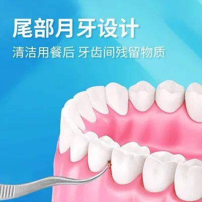 1Set Toothpick Set Metal Stainless Steel Oral Cleaning Tooth Flossing Portable Toothpick Floss Teeth Cleaner with Storage Tube