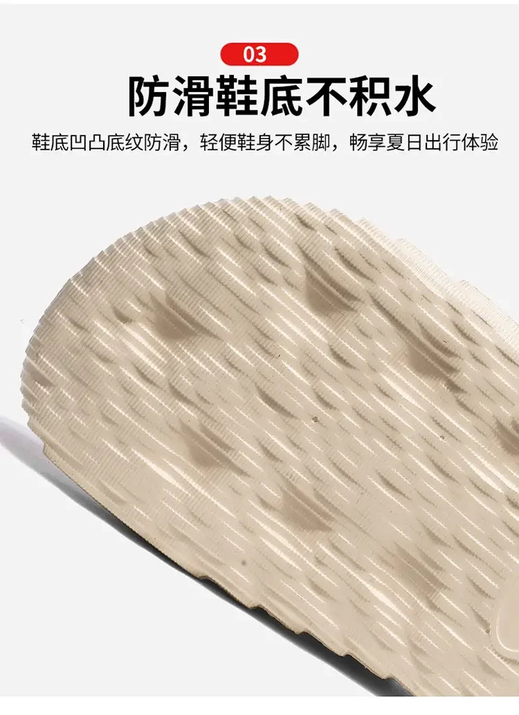 Summer EVA Slippers for Women Men Fashion Beach Sandals Soft Sole Platform Slides Outdoor Toe Open Shoes Unisex Size 29-46