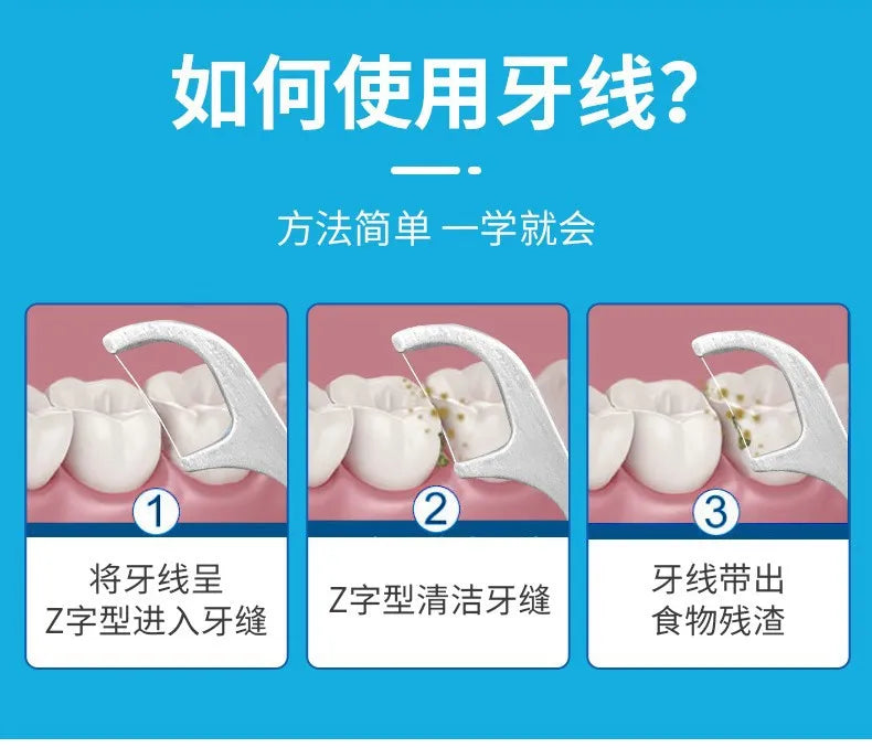 1Set Toothpick Set Metal Stainless Steel Oral Cleaning Tooth Flossing Portable Toothpick Floss Teeth Cleaner with Storage Tube