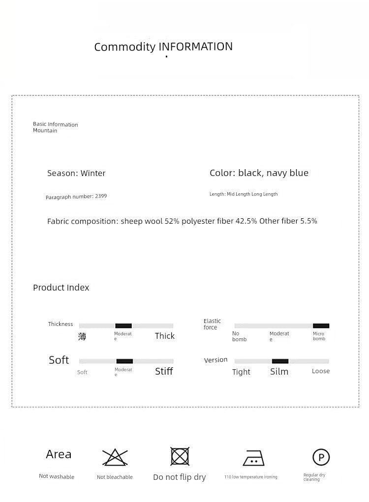 Woolen Coat Winter Thickened New Double Breasted Suit Coat Hotel Manager Work Clothes Mid Length Long Length Trench Coat Viralgem Store