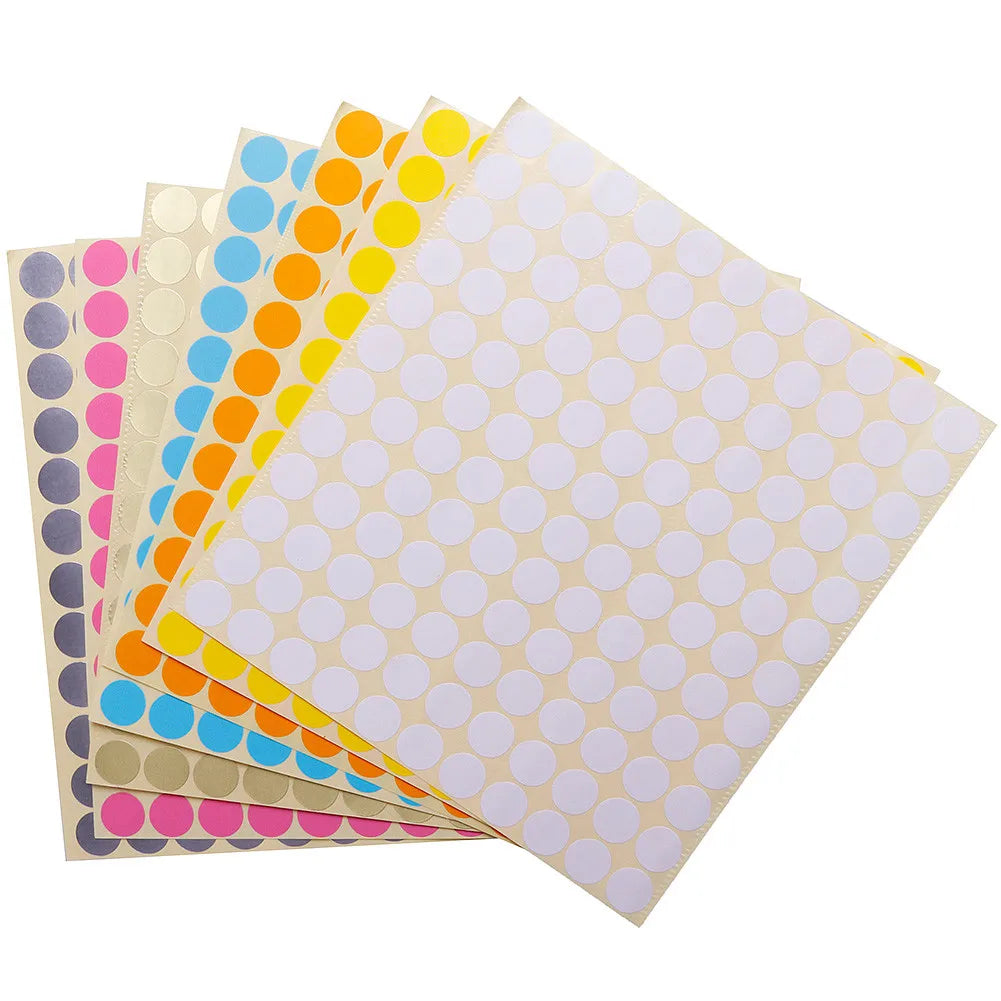 1 Sheet of 132 Blank Round Stickers Labels for Essential Oil Bottle Cap Lid Water Resistant 7 Color Sticker 13mm DIY