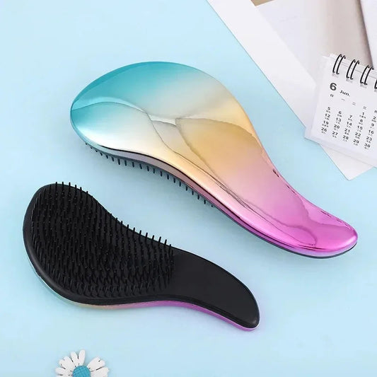 1pc Magic Anti-static Hair Brush Handle Plastic Electroplate Comb Shower Shampoo Massage Comb Salon Hair Styling Tools Viralgem Store