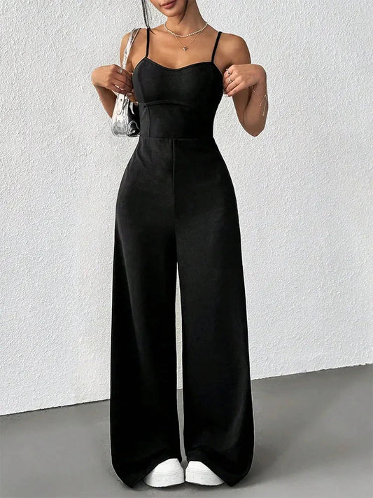 Summer New Women Sling Jumpsuits Streetwear Fashion Casual Slim Jumpsuits Black Sexy Backless V-Neck Sleeveless Female Clothing Viralgem Store