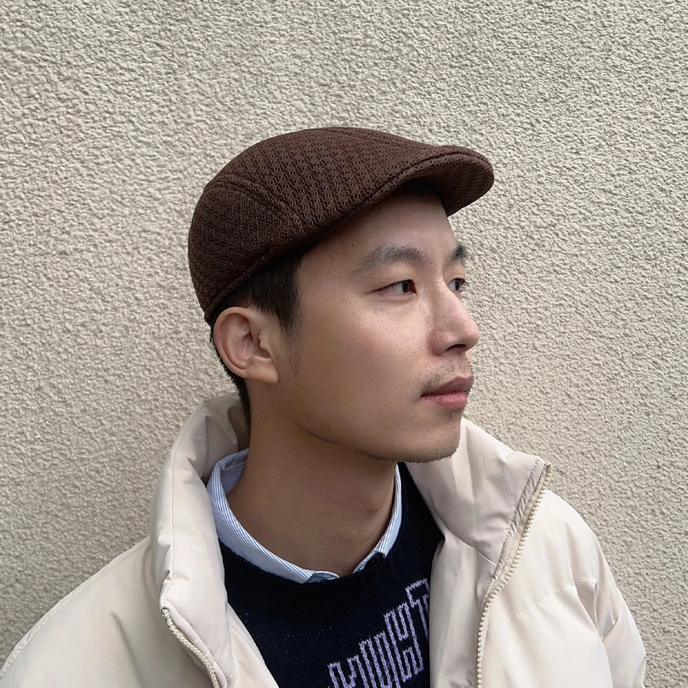 Spring Summer Hollow Berets For Men Convenient Breathable Mesh Beret Hat Quick-drying  Cap Retro Sun Hats Painter Caps