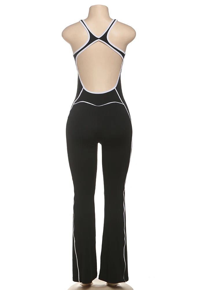 Weird Puss Sporty Women Jumpsuits Fitness Casual Summer O-neck Sleeveless Skinny Overalls Female Active Workou Overall Viralgem Store