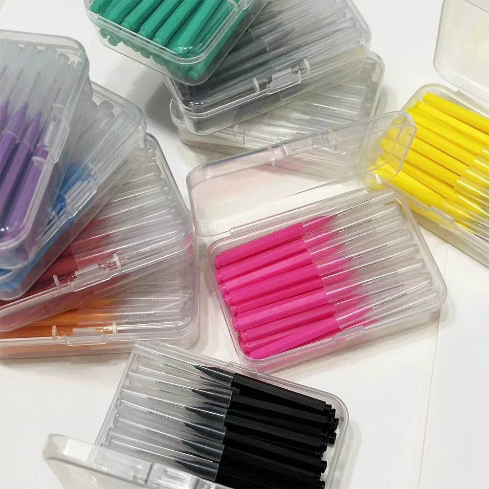 30pcsInterdental Brushes Dental Brush Between Teeth For Dental Orthodontic Clean Between Teeth Cleaning Tools Soft Micro Brushes