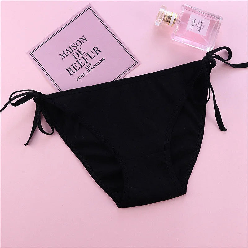 SP&CITY Young Girls Student Cute Underwear Women Japan Lace Up Cotton Panties Funny Hollow Out Seamless Briefs Female Lingerie