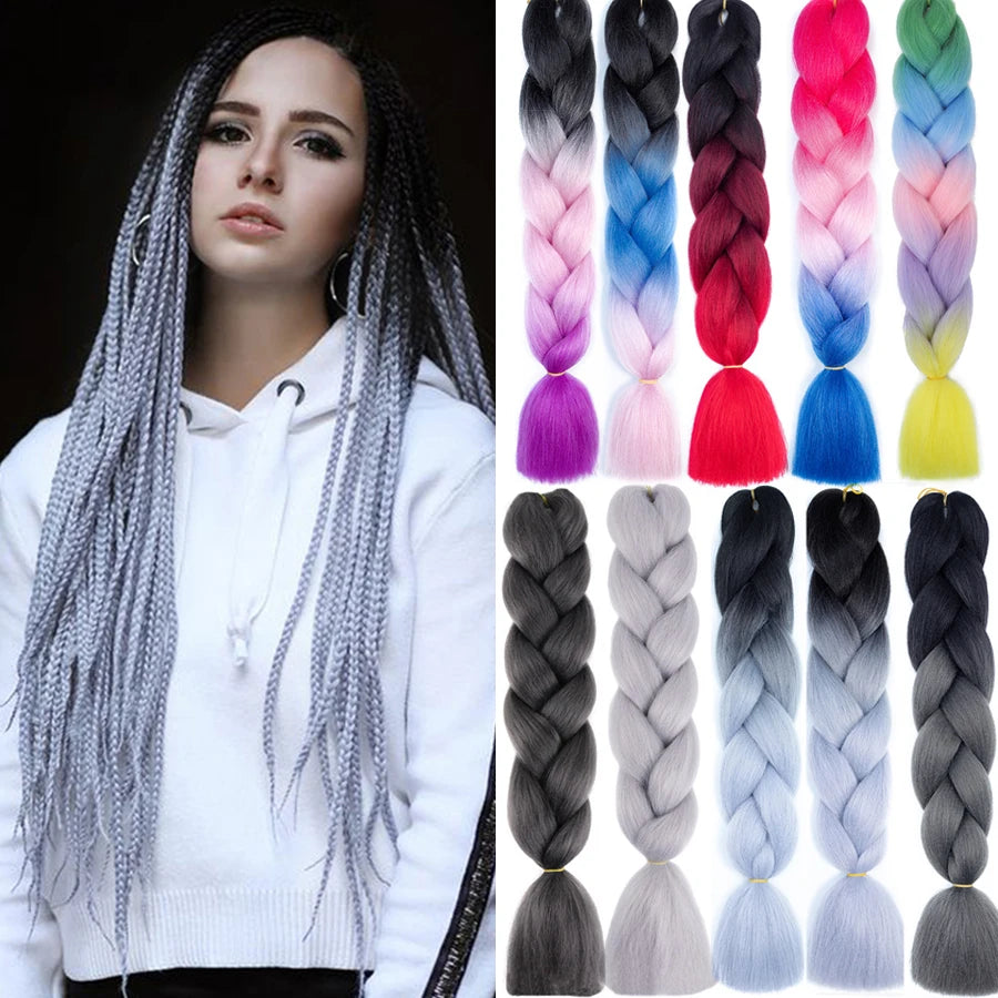 Super Long 165G 200cm Hair Synthetic Jumbo Braiding Hair Extension Heat Resistant Fiber African Ombre Jumbo Braid Hair Women Viralgem Store