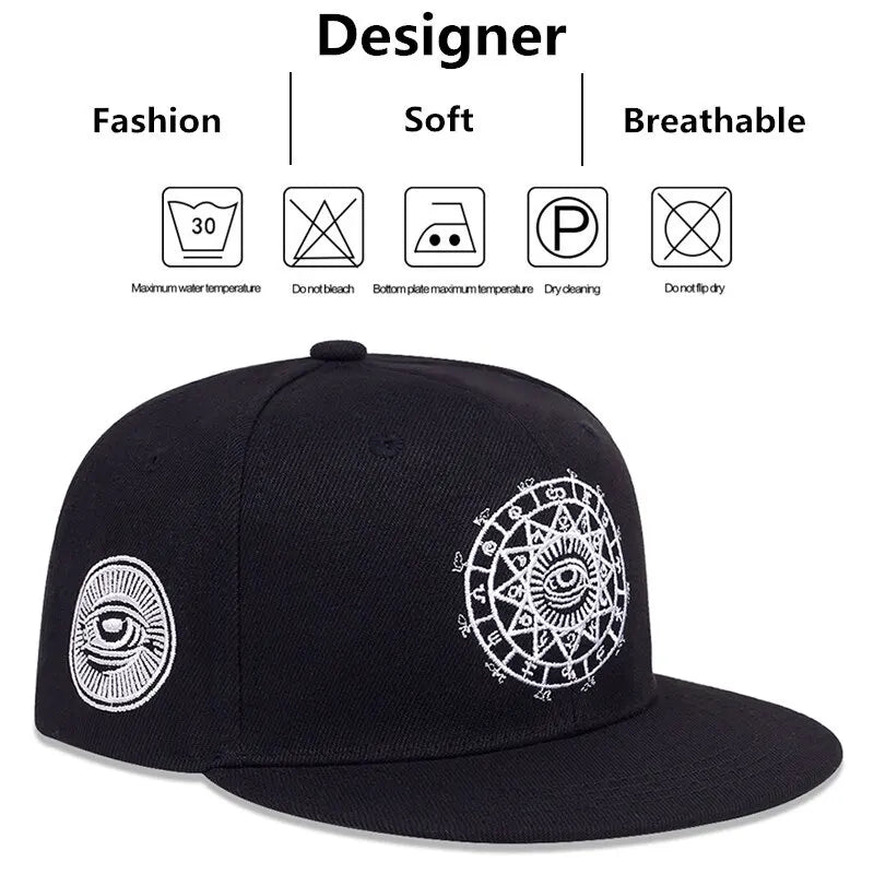 Unisex Eyes Letter Embroidery Hip-hop Hats Spring and Autumn Outdoor Adjustable Casual Baseball Caps Sunscreen Hat Viralgem Store