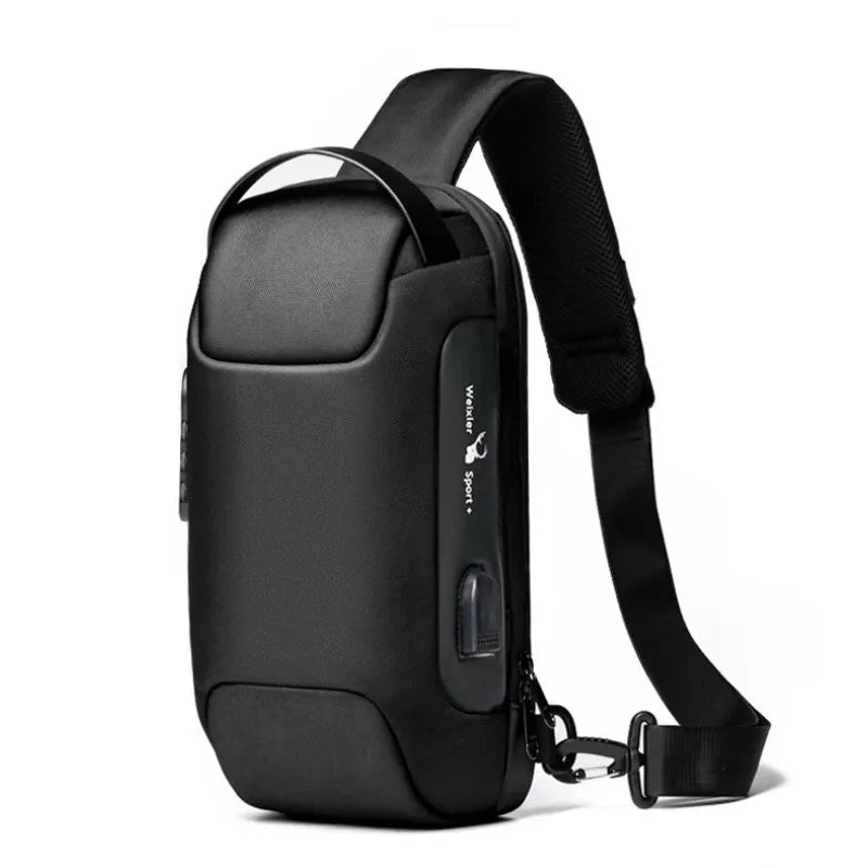 2023 Men's Chest Bag Waterproof Crossbody Bag Multifunction Anti-theft Travel Bags Shoulder Bag Male USB Charging Pouch for Man Viralgem Store