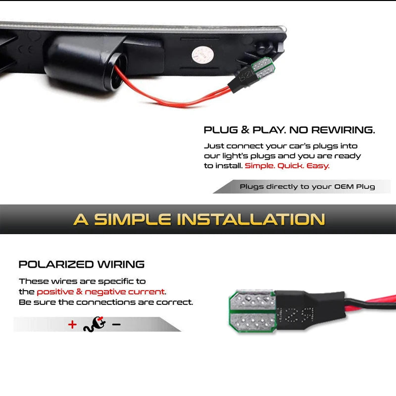 2pcs Car Front Rear Bumper Side Marker Light White For Ford Mustang Base GT Shelby GT500 Boss 302 2010 2011 2012 2013 2014