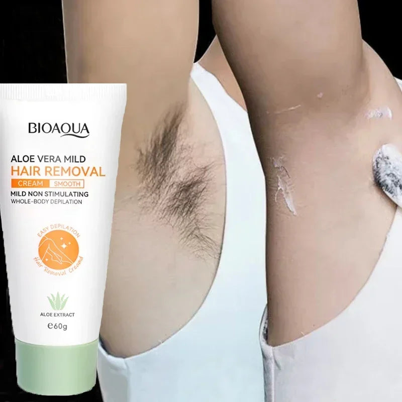 Aloe Hair Removal Cream Painless Hair Remover Semi-Permanent Intimate Areas Growth Inhibitor Depilatory Armpit  Arm Body Care