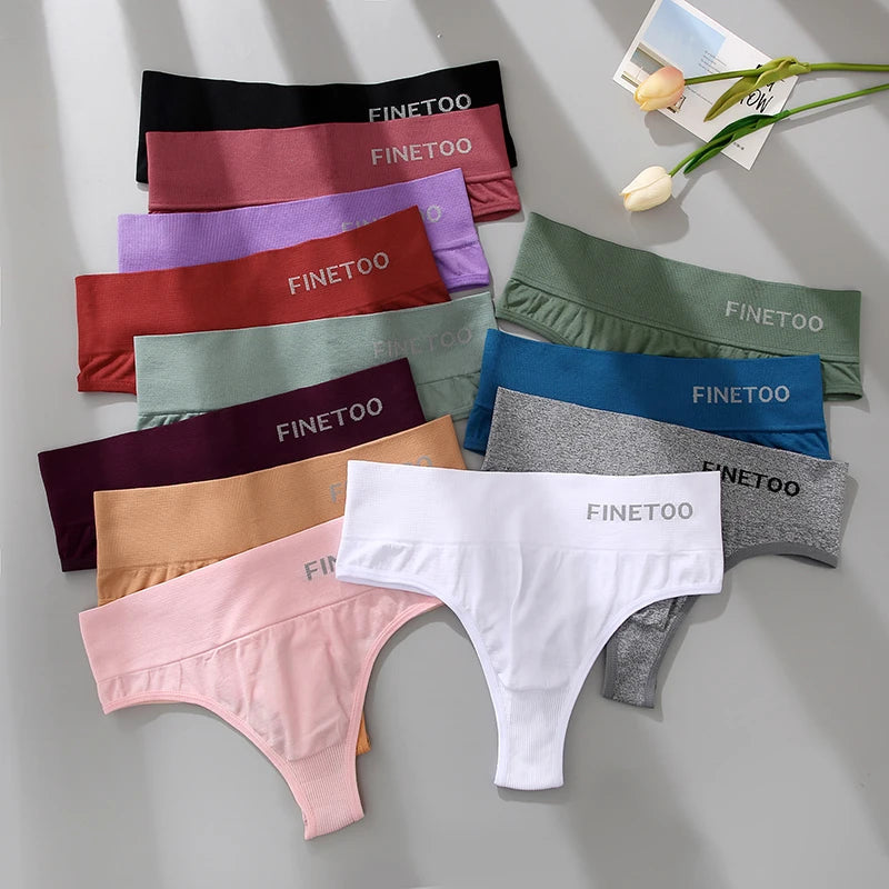 3PCS/Set Women's Panties Sexy Underwear FINETOO Large Size Thong Women Seamless Panties High Waist Girls Thongs M-2XL Viralgem Store