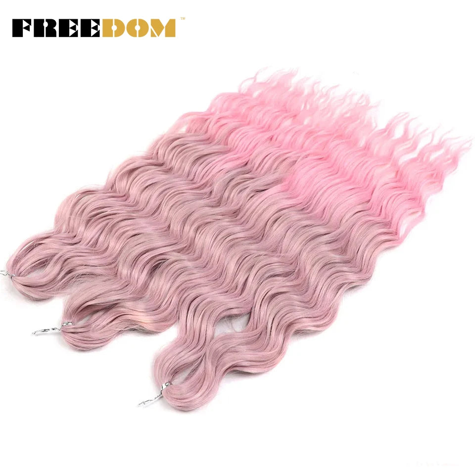 Synthetic Loose Deep Wave Braiding Hair Extensions 24 Inch Deep Curly Twist Crochet Braid Hair Ombre Blonde Brown Anna Hair