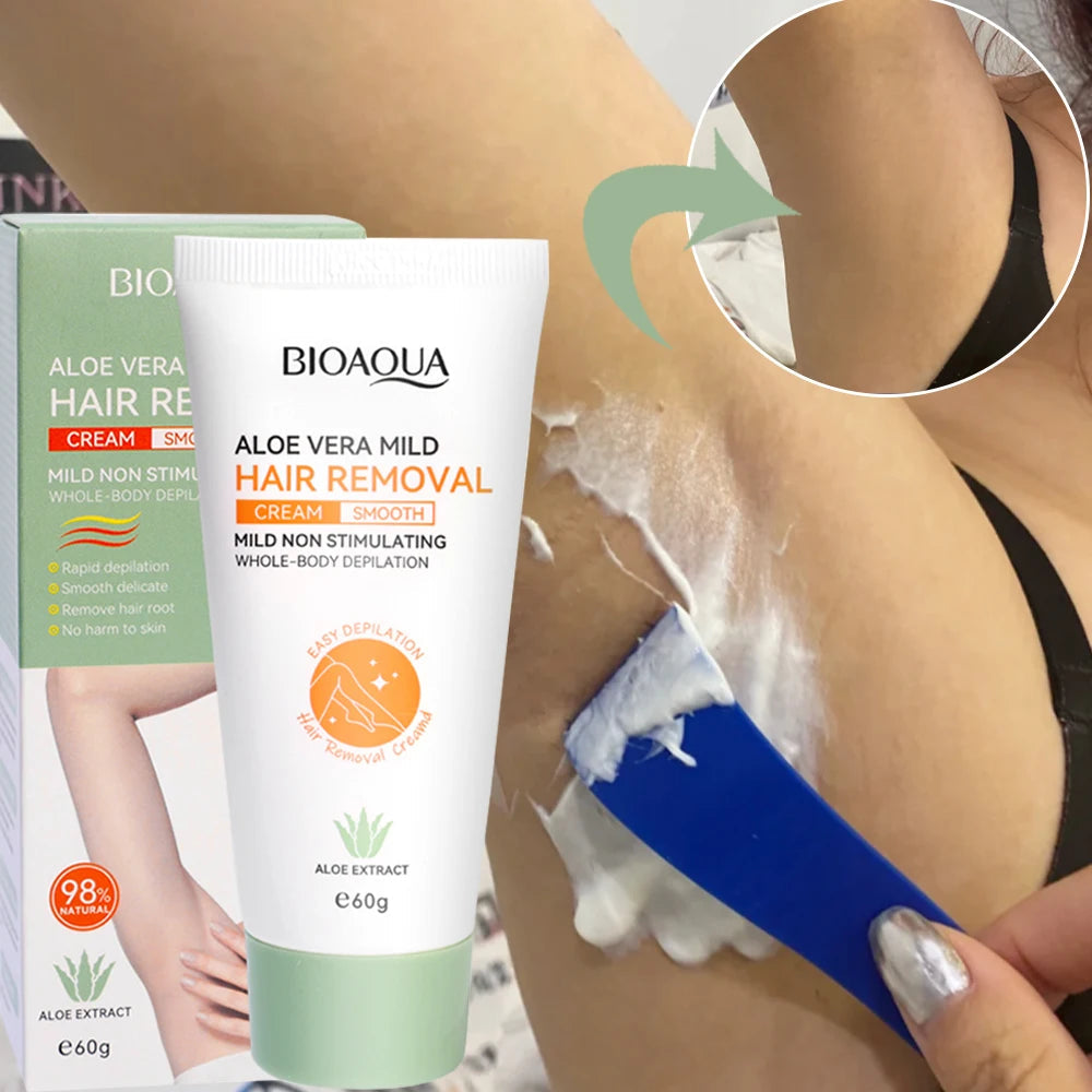 Aloe Vera Fast Hair Removal Cream 60g Painless Underarm Body Face Private Areas Hairs Remove Depilatory Wax Women Men Skin Care Viralgem Store