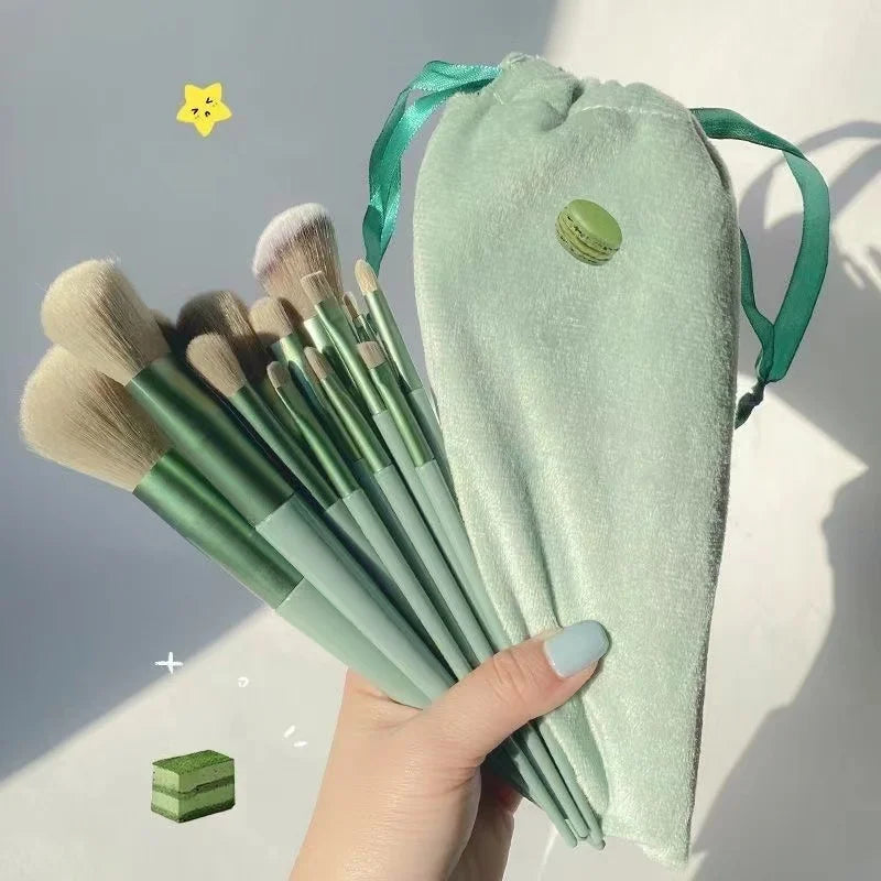 13/8PCS Makeup Brushes Pro Green Brush Set Powder Eyeshadow Blending Eyeliner Eyelash Eyebrow Make Up Beauty Cosmestic Brushes Viralgem Store