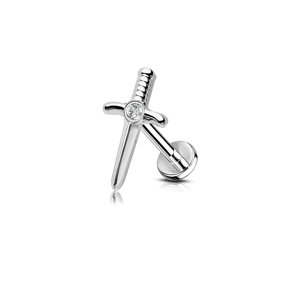 1pc Stainless Steel Rhinestone Lip Stud Crescent Pendant Cross Spider Fan Cartilage flat back Ear Stud Tragus Piercing Earrings