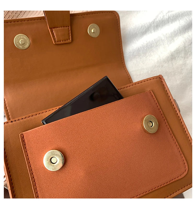 Wide Straps Shoulder Bag Flap Small Crossbody Bags for Women Simple Classic Handbags for Women Sac A Main Femme сумка женская