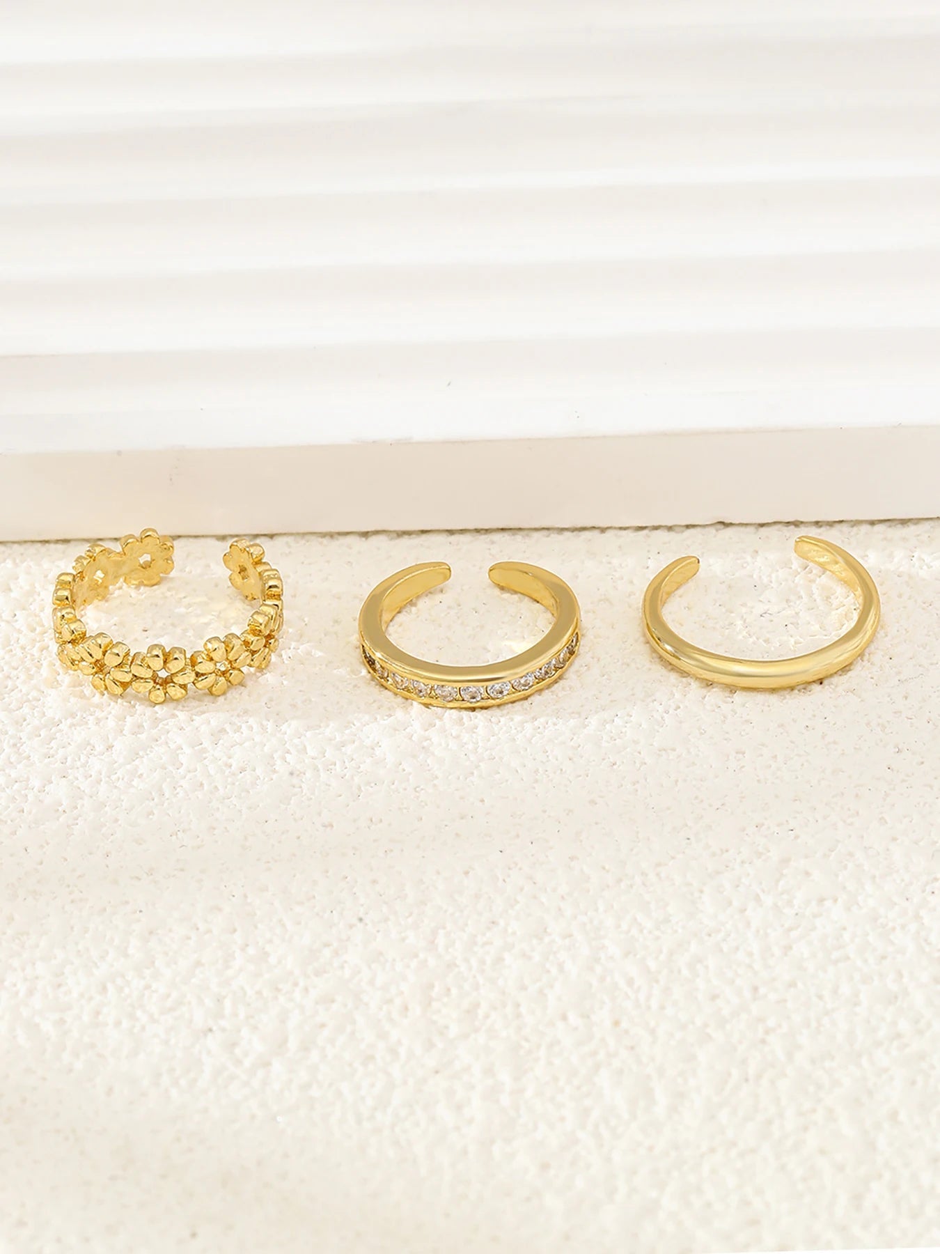 3pcs Fashionable Luxurious Open Adjustable Zircon Foot Ring Women's Beach Vacation Foot Joint Ring Toe Ring Set Jewelry Viralgem Store