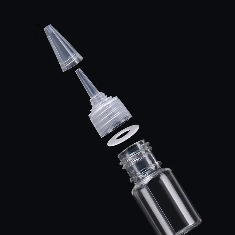 50Pcs 10ml/20ml/30ml/50ml/100ml Clear Plastic Dropper Bottles Applicator With Twist Top Cap For Hair Oils Lotion Makeup Liquid