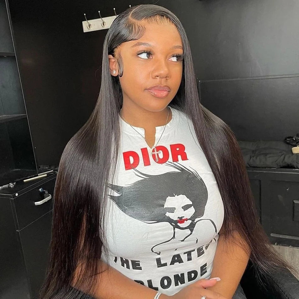 Tuneful 13x6 Lace Frontal Human Hair Wigs Straight 30 Inch Pre Plucked HD Lace Front Human Hair Wigs Glueless Wigs Ready To Wear Viralgem Store