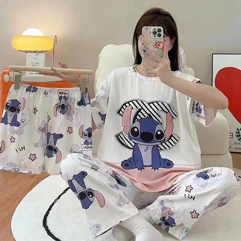 Women's New Three-piece Pajamas Homewear Set of Sweet Pajamas Cartoon Leisure Women's Homewear Pajamas Set Viralgem Store