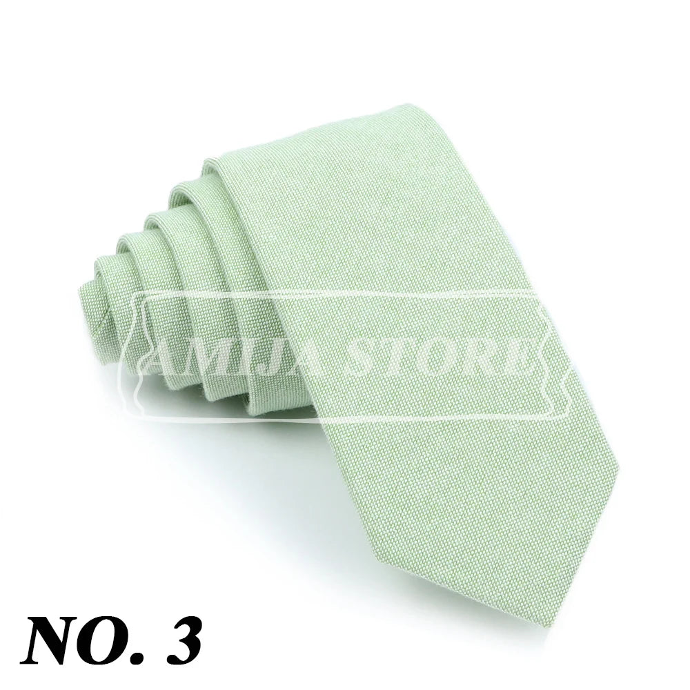 Wed Cotton Tie Solid Color Necktie For Man Woman Blue Pink Yellow Skinny Slim Ties Fashion Wedding Party Gifts Men Accessories