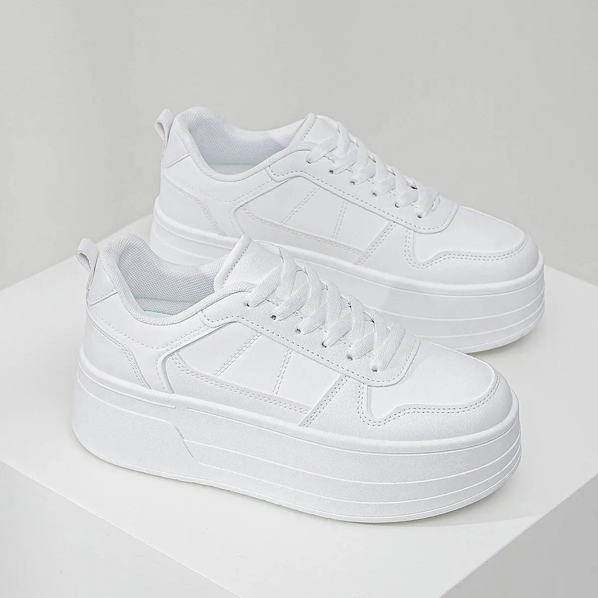 2024 New Style Casual Shoes For Women, Ladies Platform Shoes, White Shoes, Comfortable Sneakers, Increase Height By 5cm