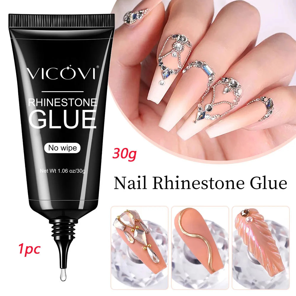 5Pcs Fast Drying Nail Art Glue Glitter UV Acrylic Rhinestones Press on Nails Strong Adhesive Nail Glue False Tips Manicure Tool