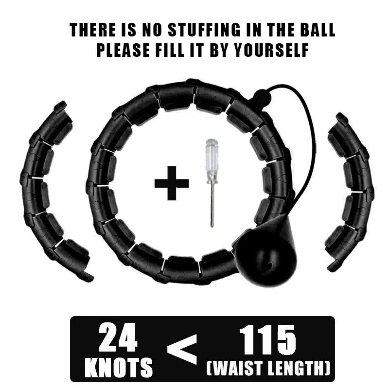 Weighted Fitness Hoop for Adults & Kids Detachable Knots Abdomen Weight Loss 2 in 1 Abdomen Fitness Weight Loss Massage