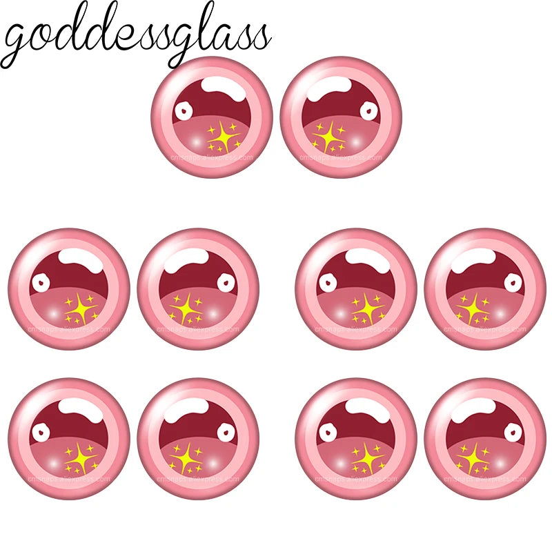 5pairs Cartoon Glass Doll eye Cute Pupils Stars 12mm/18mm/20mm/25mm Round cabochon flat back Making findings Jewelry