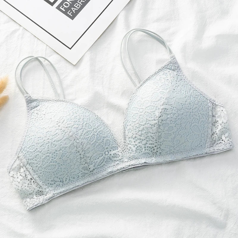 Wirefree Bra for Women Push Up Sexy Underwear Thin Breathable Bras Women Girl's Lace Brassiere Soft Lingerie Underwear A/B Cup