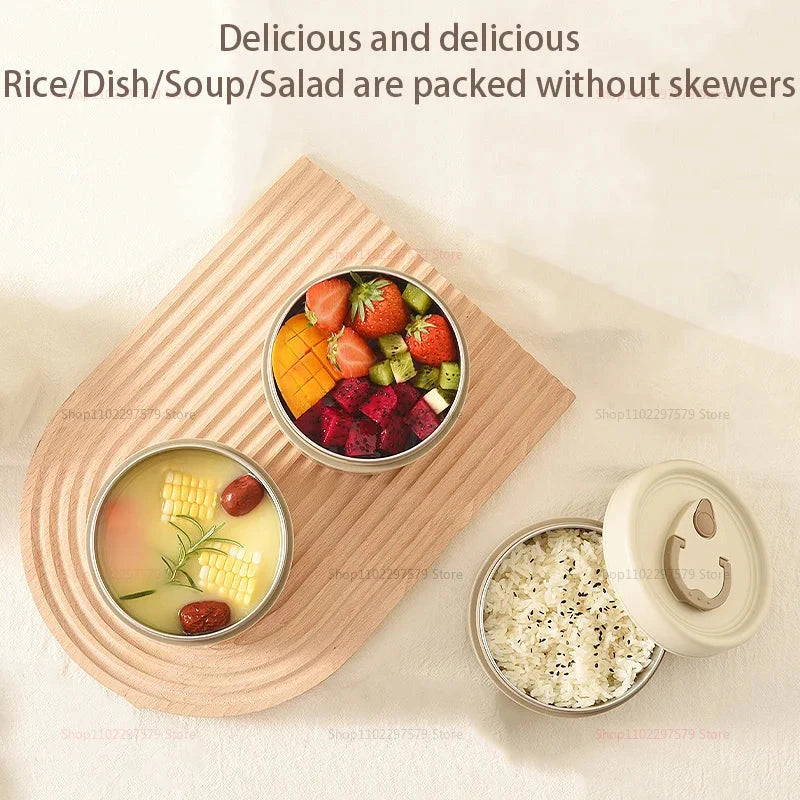 304 Stainless Steel Insulated Lunch Box with Storage Bag Portable Double-layer Covered Lunch Box Office Student Sealed Lunch Box Viralgem Store