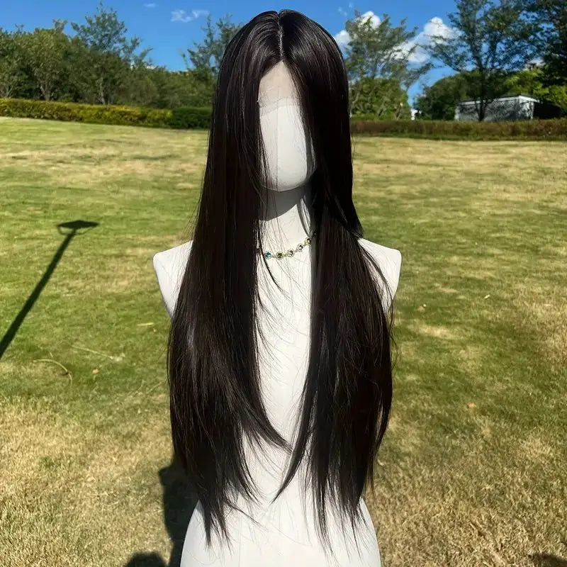 Synthetic Wig for Women With Long Straight Black Hair, Lolita Cosplay Wig for Daily School Life, Heat-Resistant Full Head Viralgem Store