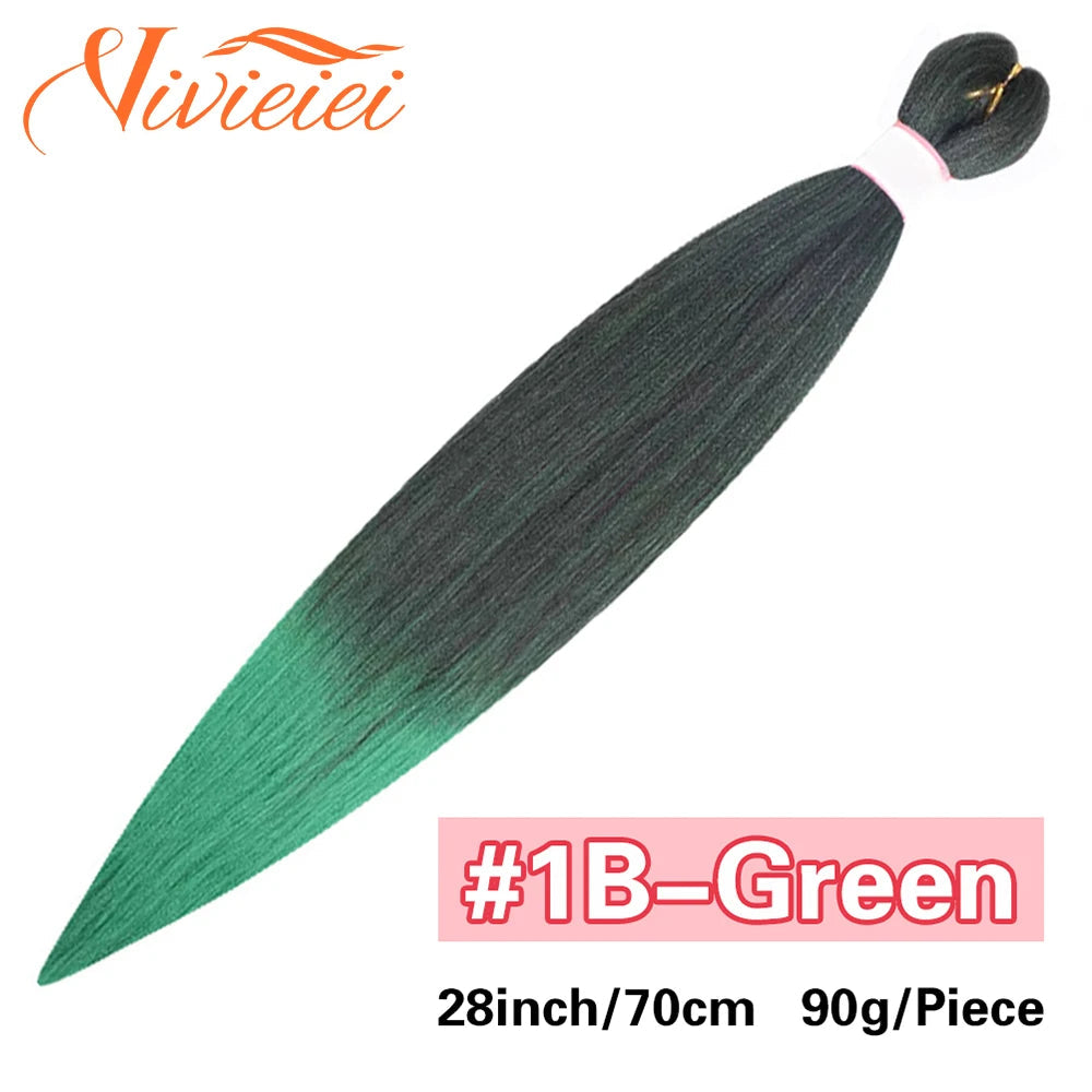 Synthetic Jumbo Braids Hair Extensions 28 Inch Braiding Hair Pre Stretched Orange Green White Blue Red Pink Purple Braids Viralgem Store