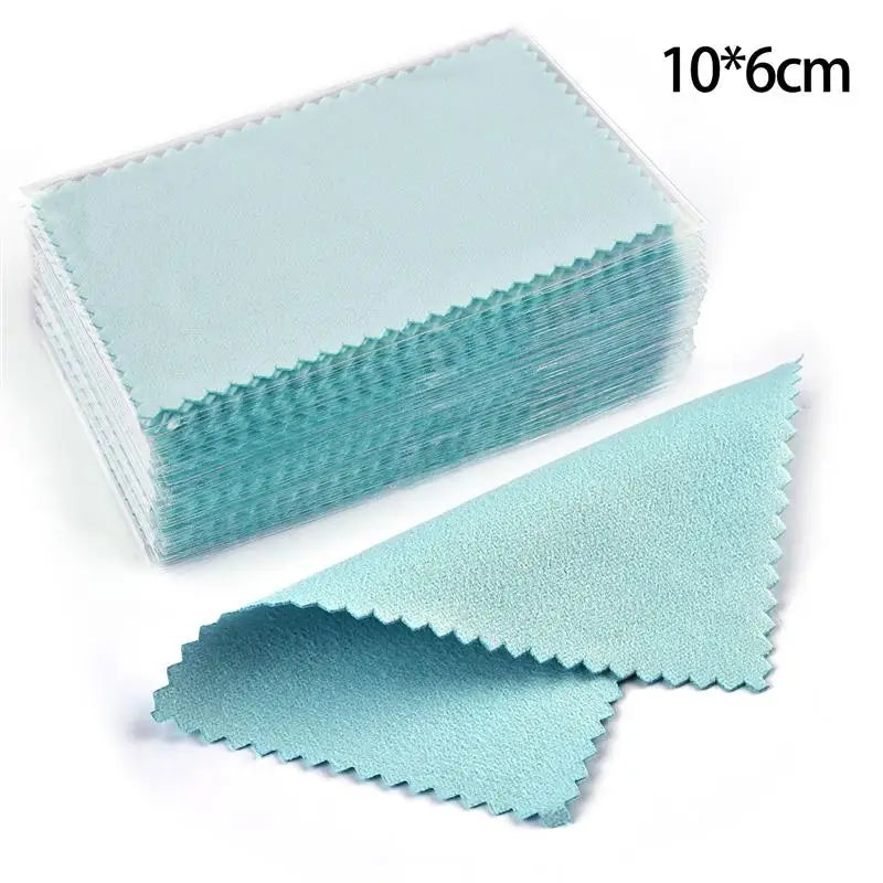 50Pcs Polish Polishing Cloth Silver Color Cleaning Polishing Cloth Soft Clean Wipe Wiping Cloth For Silver Gold Jewelry Tool