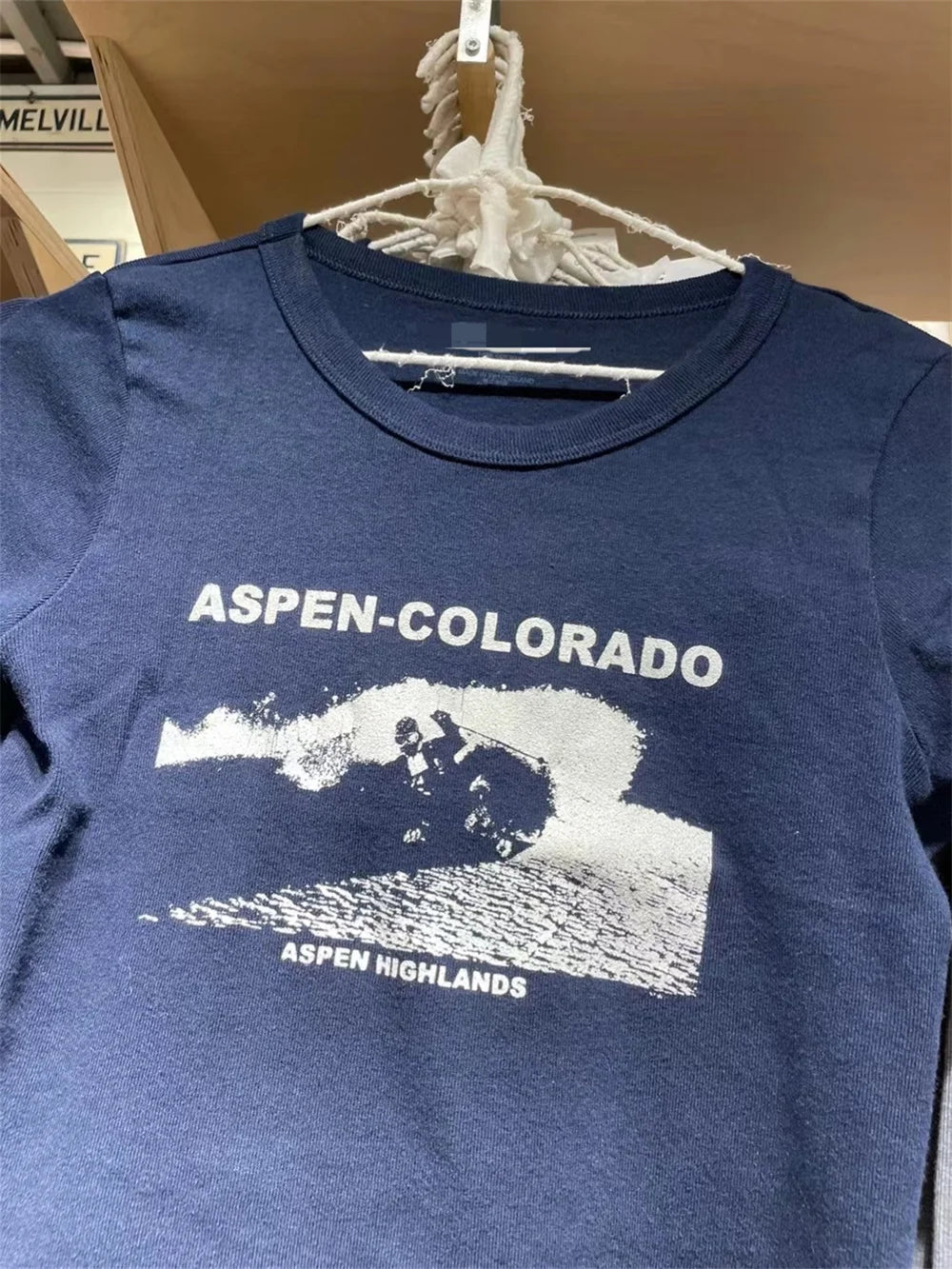 Women Vintage T-shirt 2023 Ladies Casual Blue Pure Cotton Comfortable Print Round-neck Fashion T-shirt For Women's Shirts