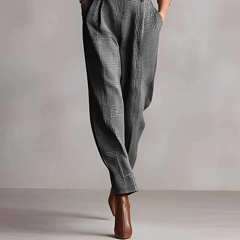 Vintage Plaid Print High Waist Jumpsuits Woman Elegant Shirt Collar Button Slim Bodysuit Fall Long Sleeve Pocket Romper Overalls Viralgem Store