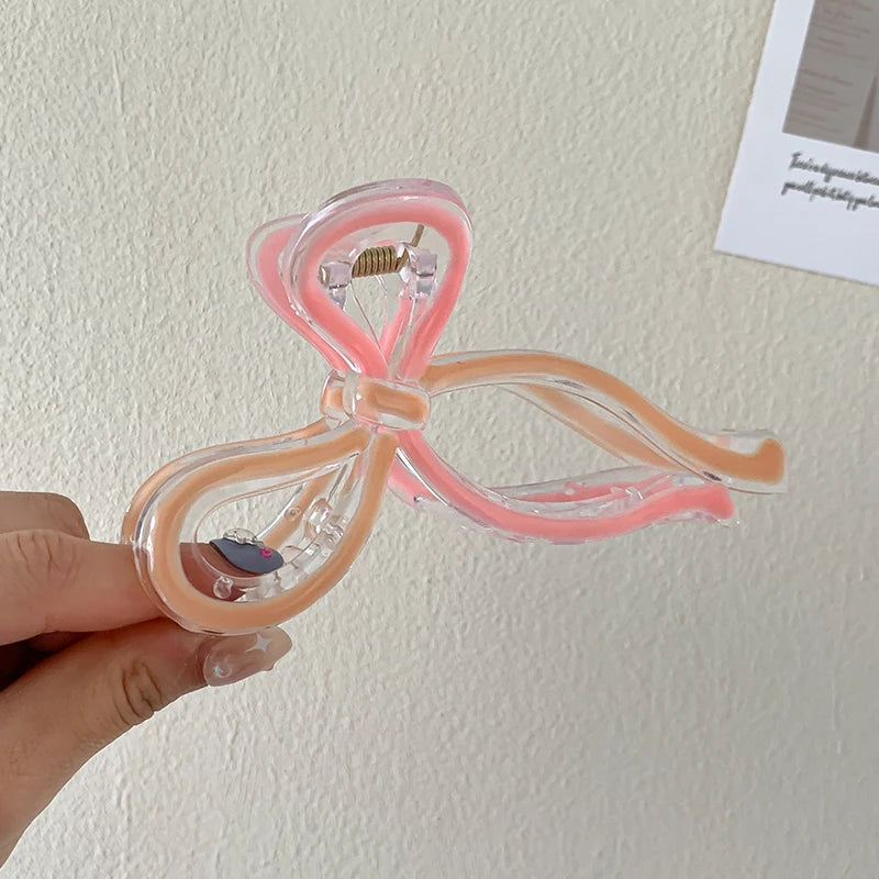 AISHG Crab Hair Clips Women Large Shark Jelly-colored Bow Claw Clips Scissors Shape Clamp Joker Hairpin Girls Hair Accessories Viralgem Store