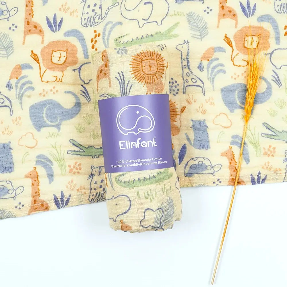 100% Cotton 120*110cm 2 Layers Newborn Baby Bath Towel Wrap Muslin Swaddle Blankets Viralgem Store