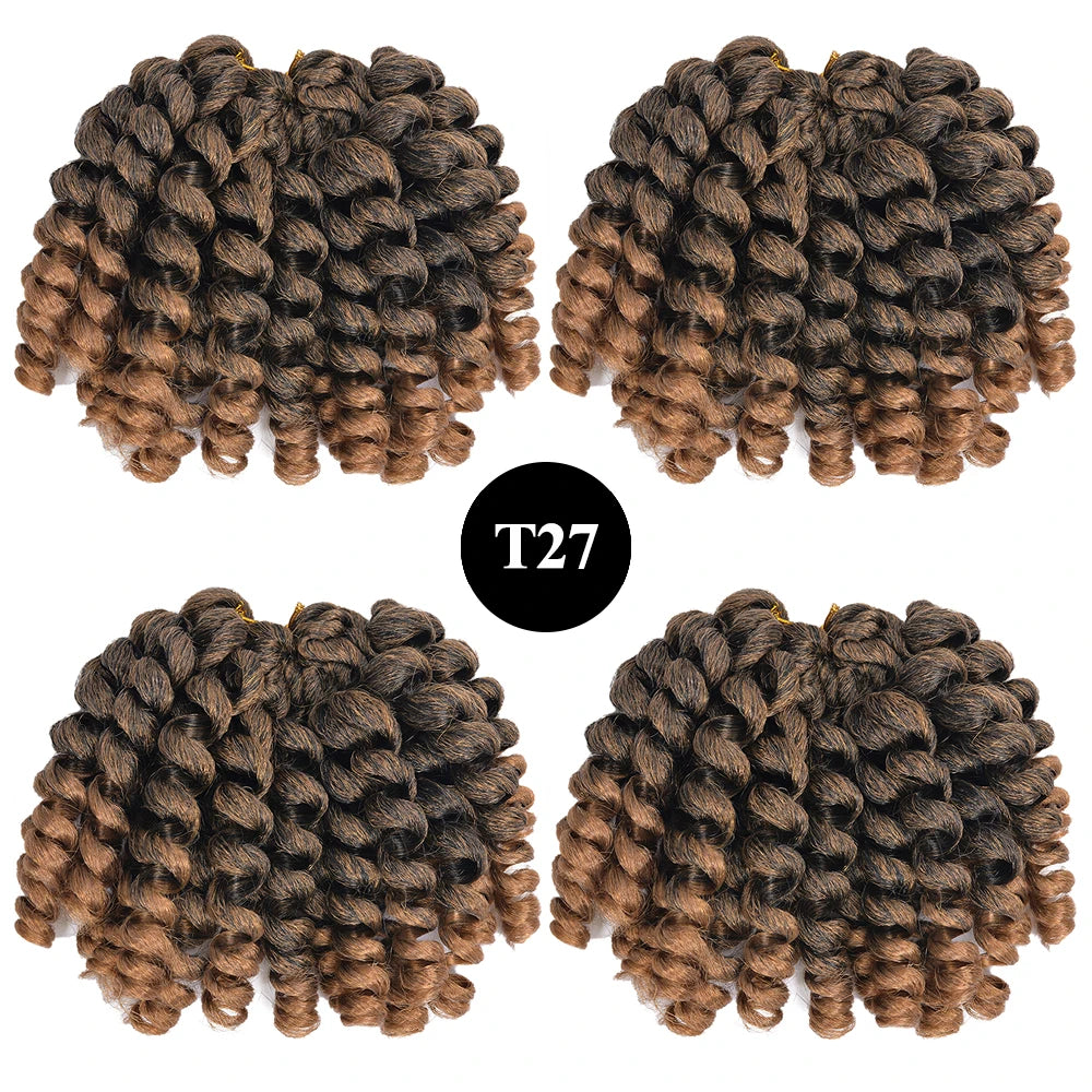 Synthetic Ombre Braiding Hair Jumpy Wand Curl Crochet Braids Hair Extension for Black Women Jamaican Bounce Curly Hair For Women