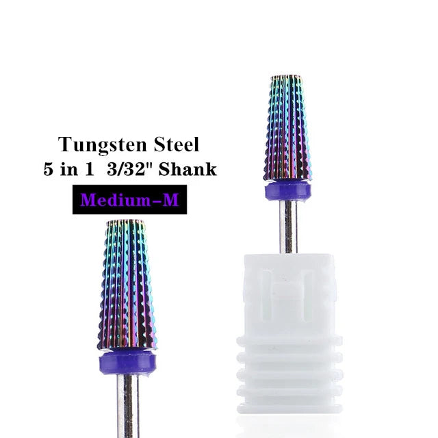 1pcs Tungsten Carbide Nail Drill Bit Electric Manicure Drill Machine Replacement Gringing Heads for Acrylic Gel Polishing Remove